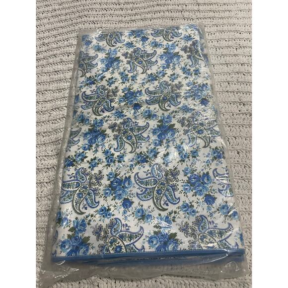 VTG NIP Lady Roberta Comforter Blanket Cover 80x80 Percale Floral Blue Cotton - Picture 5 of 5
